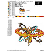 Avatar State Airbender Embroidery Design – Aang Master of the Four Elements